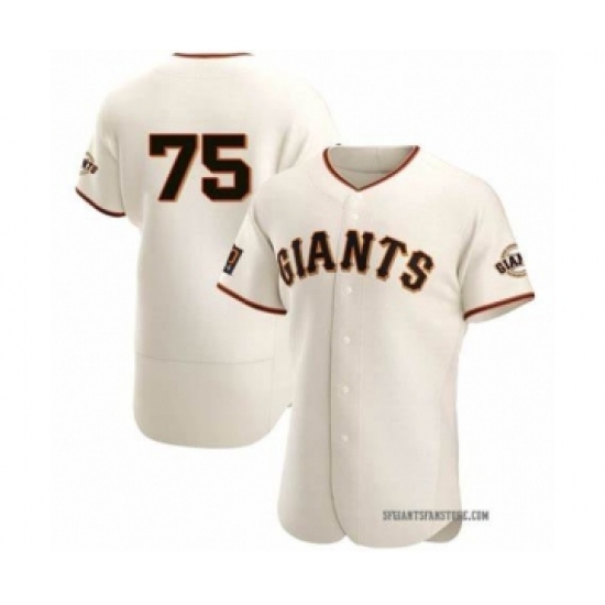 Men's San Francisco Giants #75 Camilo Doval Cream Flex Base Stitched Jersey - Ujersey