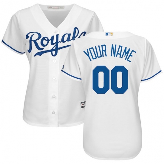 Women's Kansas City Royals Majestic White Home Cool Base Custom Jersey - Ujersey