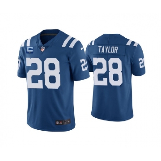 Men's Indianapolis Colts 2022 #28 Jonathan Taylor Royal With 1-star C Patch Vapor Untouchable Limited Stitched Jersey - Ujersey