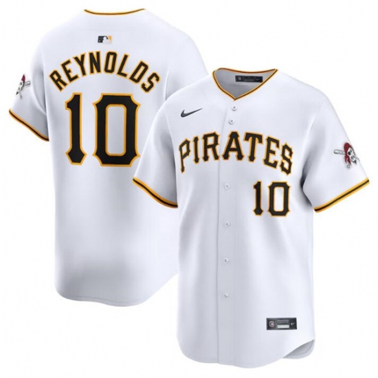 Men's Pittsburgh Pirates #10 Bryan Reynolds White Home Limited Baseball Stitched Jersey - Ujersey