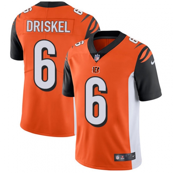 Youth Nike Cincinnati Bengals #6 Jeff Driskel Vapor Untouchable Limited Orange Alternate NFL Jersey - Ujersey