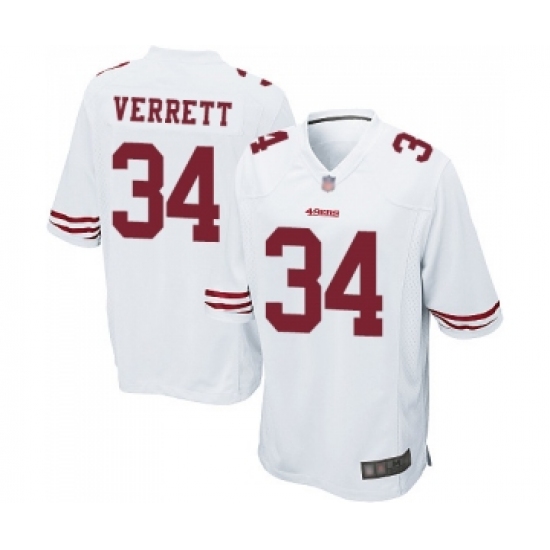 Men's San Francisco 49ers #34 Jason Verrett Game White Football Jersey - Ujersey