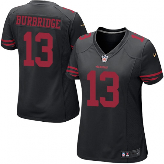 Women's Nike San Francisco 49ers #13 Aaron Burbridge Game Black Alternate NFL Jersey - Ujersey