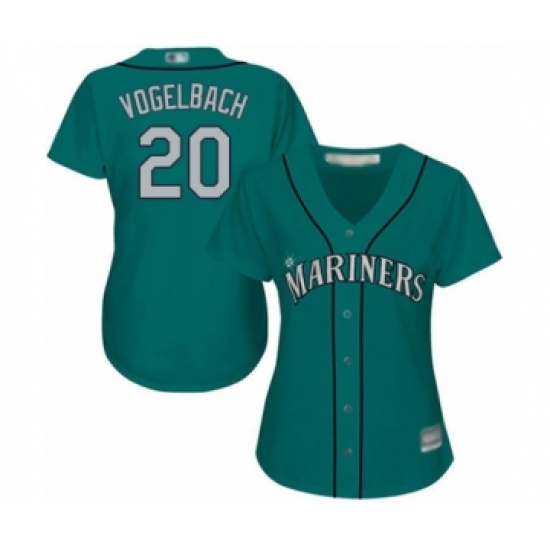 Women's Seattle Mariners #20 Daniel Vogelbach Authentic Teal Green Alternate Cool Base Baseball Player Jersey - Ujersey