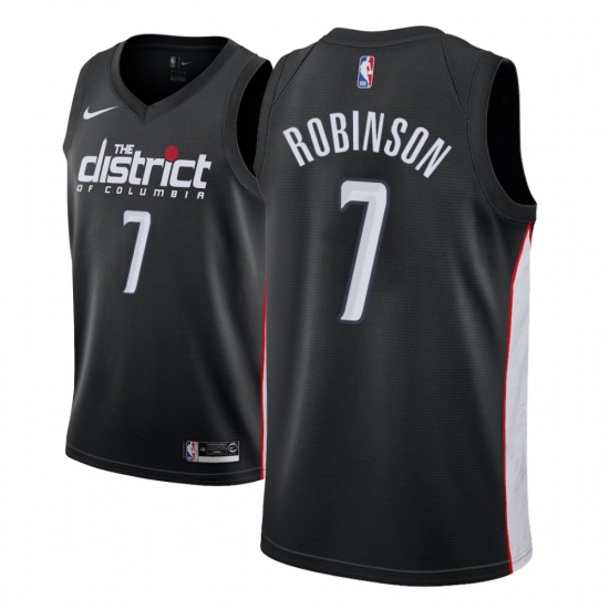 Men NBA 2018-19 Washington Wizards #7 Devin Robinson City Edition Black Jersey - Ujersey
