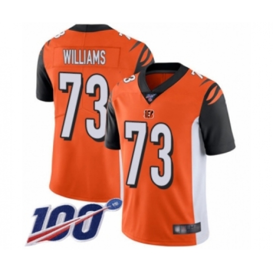 Men's Cincinnati Bengals #73 Jonah Williams Orange Alternate Vapor Untouchable Limited Player 100th Season Football Jersey - Ujersey
