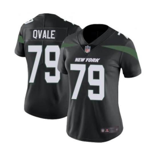 Women's New York Jets #79 Brent Qvale Black Alternate Vapor Untouchable Limited Player Football Jersey - Ujersey