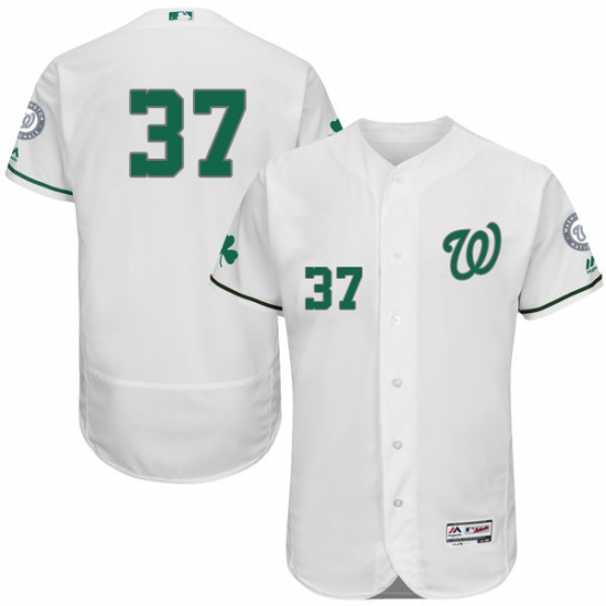 Men's Majestic Washington Nationals #37 Stephen Strasburg White Celtic Flexbase Authentic Collection MLB Jersey - Ujersey