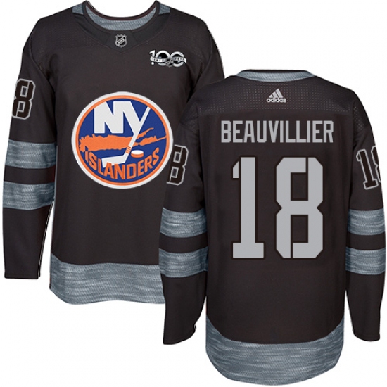 Men's Adidas New York Islanders #18 Anthony Beauvillier Authentic Black 1917-2017 100th Anniversary NHL Jersey - Ujersey