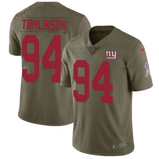 Youth Nike New York Giants #94 Dalvin Tomlinson Limited Olive 2017 Salute to Service NFL Jersey - Ujersey