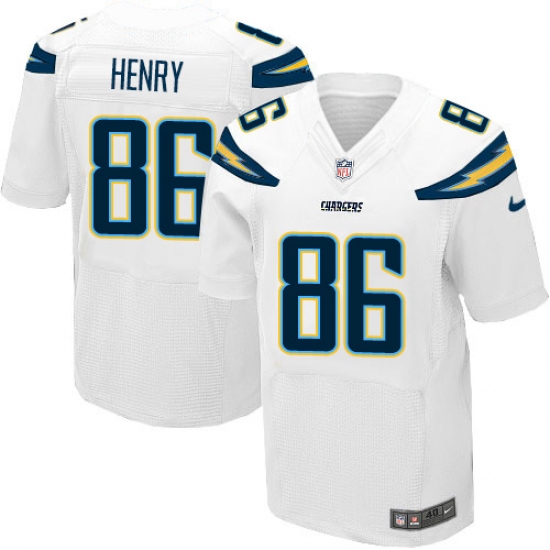 Men's Nike Los Angeles Chargers #86 Hunter Henry Elite White NFL Jersey - Ujersey