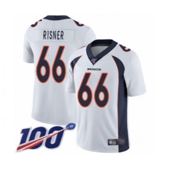 Men's Denver Broncos #66 Dalton Risner White Vapor Untouchable Limited Player 100th Season Football Jersey - Ujersey