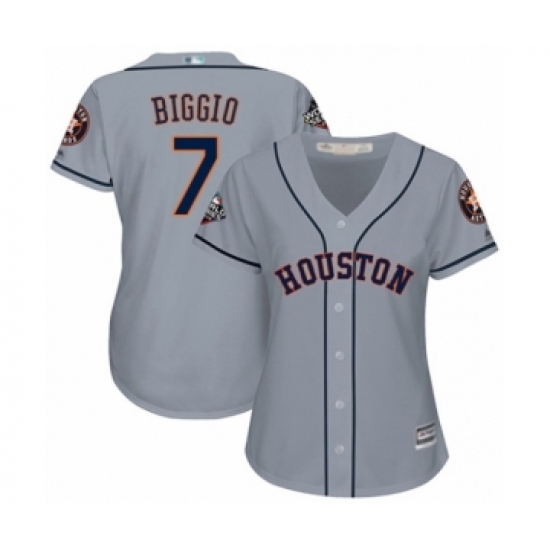 Women's Houston Astros #7 Craig Biggio Authentic Grey Road Cool Base 2019 World Series Bound Baseball Jersey - Ujersey