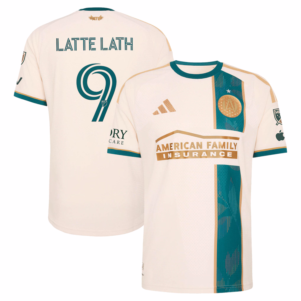Men's Atlanta United FC Emmanuel Latte Lath adidas Tan 2026 Spirit of '96 On-Field Authentic Patch Jersey - ujerseystore