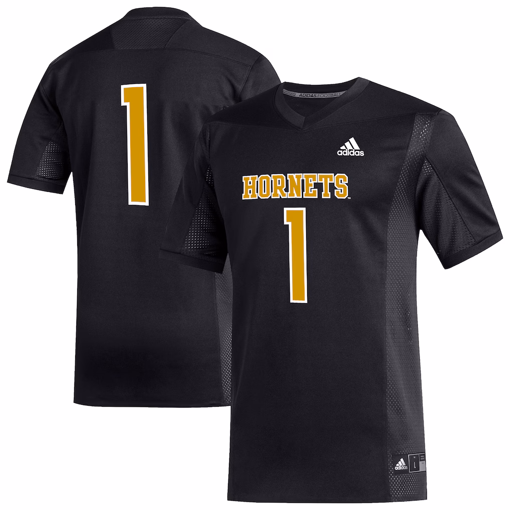 Men's adidas #1 Black Alabama State Hornets Replica Football Jersey - Ujersey Shop