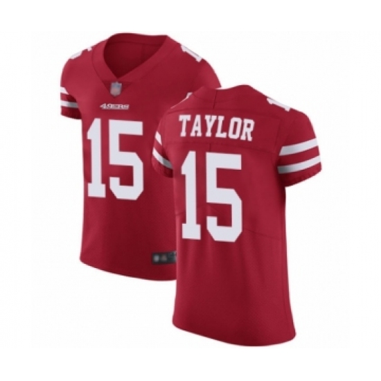 Men's San Francisco 49ers #15 Trent Taylor Red Team Color Vapor Untouchable Elite Player Football Jersey - Ujersey