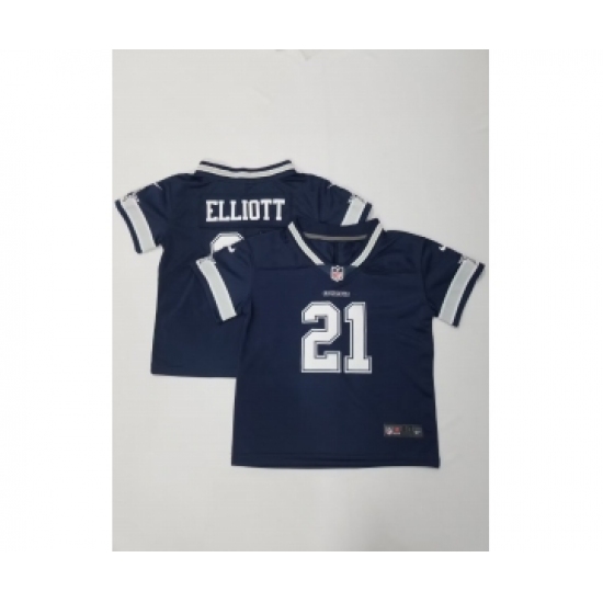 Toddlers Dallas Cowboys #21 Ezekiel Elliott Navy Blue 2021 Vapor Untouchable Stitched Nike Limited Jersey - Ujersey