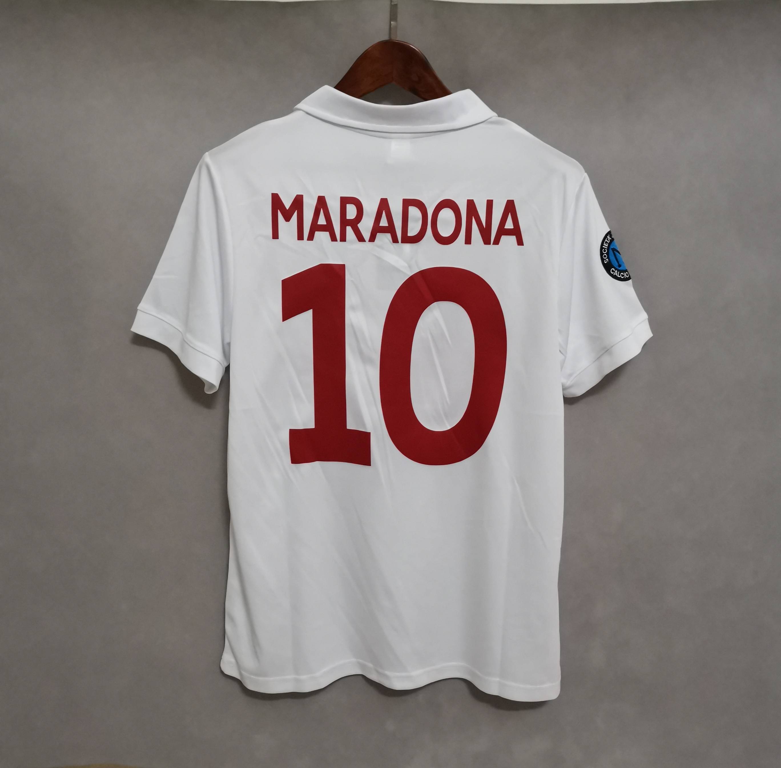 Maradona #10 Napoli Retro Soccer Jersey Away Shirt 1987-88 - Ujersey NHL