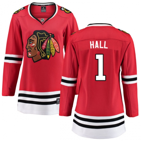 Women's Chicago Blackhawks #1 Glenn Hall Fanatics Branded Red Home Breakaway NHL Jersey - Ujersey