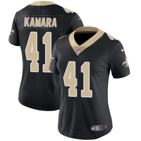 Women's Nike New Orleans Saints #41 Alvin Kamara Black Team Color Vapor Untouchable Limited Player NFL Jersey - Ujersey