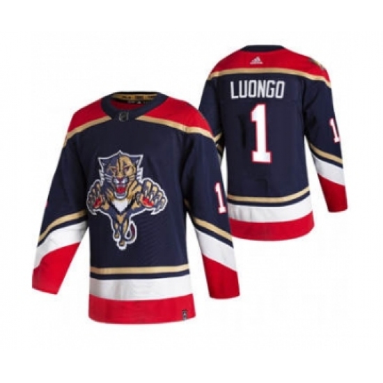 Men's Florida Panthers #1 Roberto Luongo Black 2020-21 Reverse Retro Alternate Hockey Jersey - Ujersey