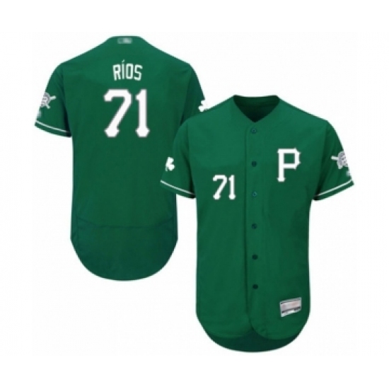 Men's Pittsburgh Pirates #71 Yacksel Rios Green Celtic Flexbase Authentic Collection Baseball Player Jersey