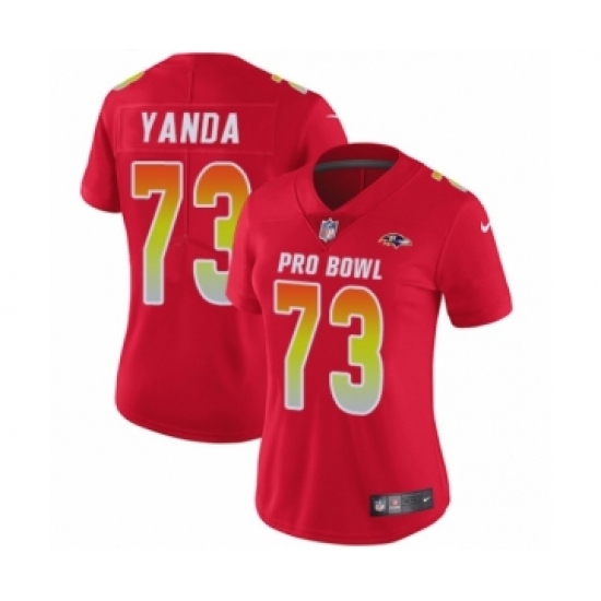 Women's Nike Baltimore Ravens #73 Marshal Yanda Limited Red AFC 2019 Pro Bowl NFL Jersey - Ujersey