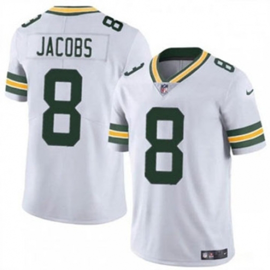 Youth Green Bay Packers #8 Josh Jacobs White Vapor Limited Stitched Football Jersey - Ujersey