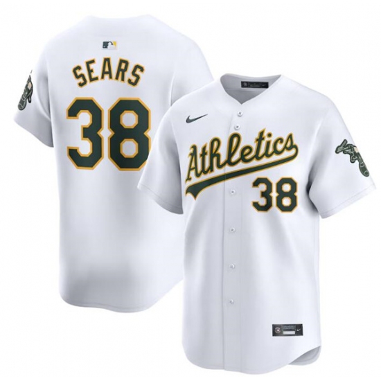 Men's Oakland Athletics #38 JP Sears White Home Limited Stitched Jersey - Ujersey