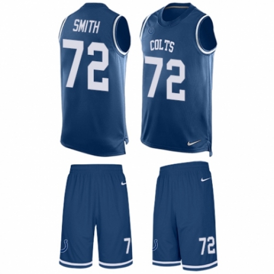 Men's Nike Indianapolis Colts #72 Braden Smith Limited Royal Blue Tank Top Suit NFL Jersey - Ujersey