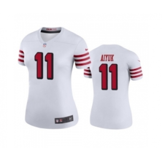 Women San Francisco 49ers #11 Brandon Aiyuk White Rush Jersey - Ujersey