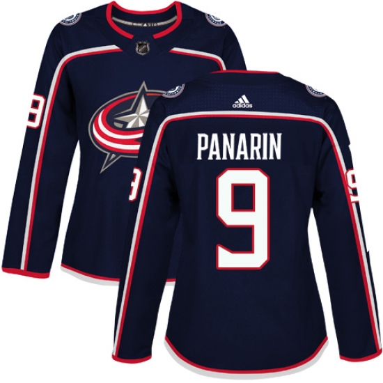 Women's Adidas Columbus Blue Jackets #9 Artemi Panarin Premier Navy Blue Home NHL Jersey