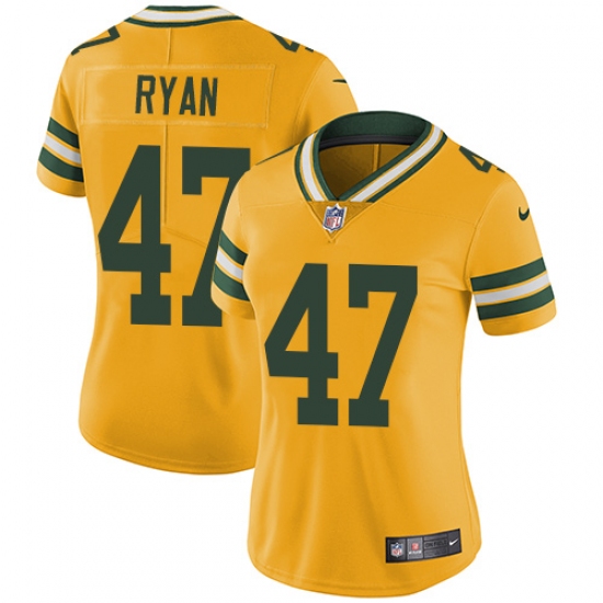 Women's Nike Green Bay Packers #47 Jake Ryan Limited Gold Rush Vapor Untouchable NFL Jersey - Ujersey