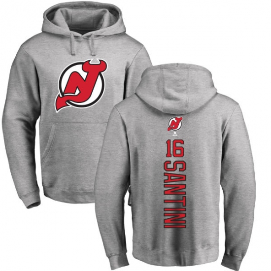 NHL Adidas New Jersey Devils #16 Steve Santini Ash Backer Pullover Hoodie - ujerseystore