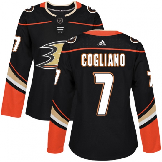 Women's Adidas Anaheim Ducks #7 Andrew Cogliano Premier Black Home NHL Jersey - Ujersey
