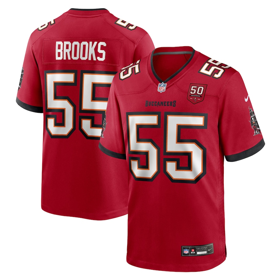 Men's Nike Derrick Brooks Red Tampa Bay Buccaneers 50th Season Team Game Jersey