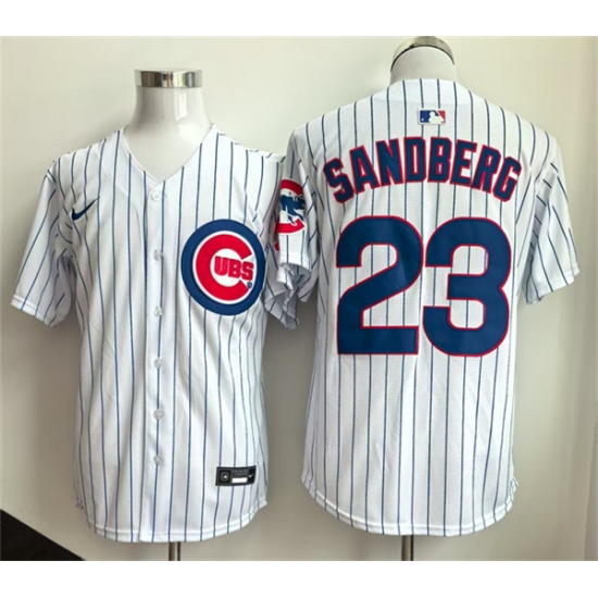 Men's Chicago Cubs #23 Ryne Sandberg White Limited Stitched Baseball Jersey