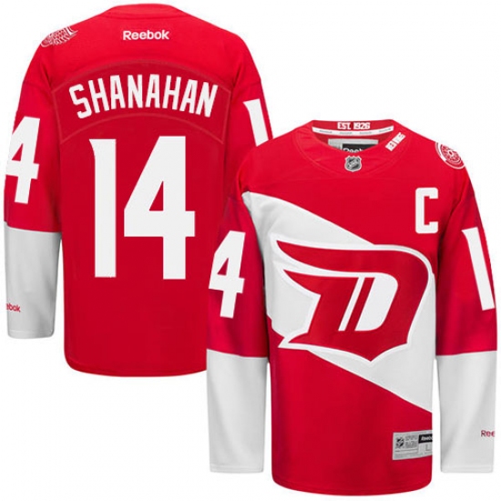 Men's Reebok Detroit Red Wings #14 Brendan Shanahan Premier Red 2016 Stadium Series NHL Jersey - Ujersey