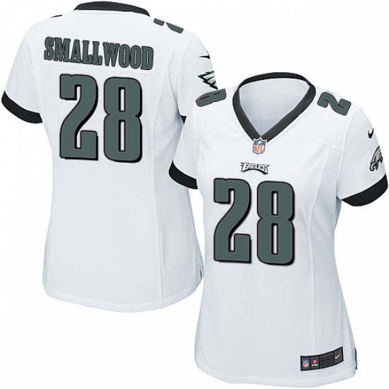 Women's Nike Philadelphia Eagles #28 Wendell Smallwood Game White NFL Jersey