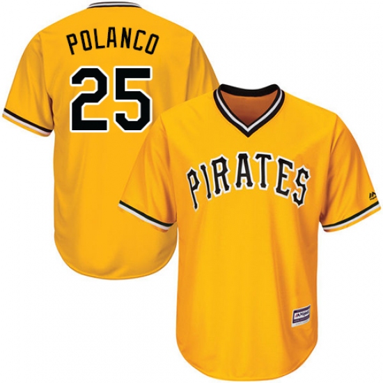 Youth Majestic Pittsburgh Pirates #25 Gregory Polanco Replica Gold Alternate Cool Base MLB Jersey - Ujersey