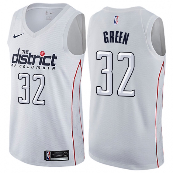 Men's Nike Washington Wizards #32 Jeff Green Swingman White NBA Jersey - City Edition - Ujersey