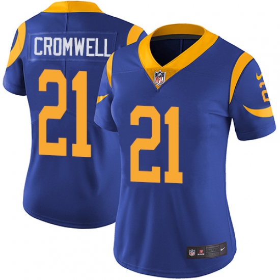 Women's Nike Los Angeles Rams #21 Nolan Cromwell Elite Royal Blue Alternate NFL Jersey - Ujersey