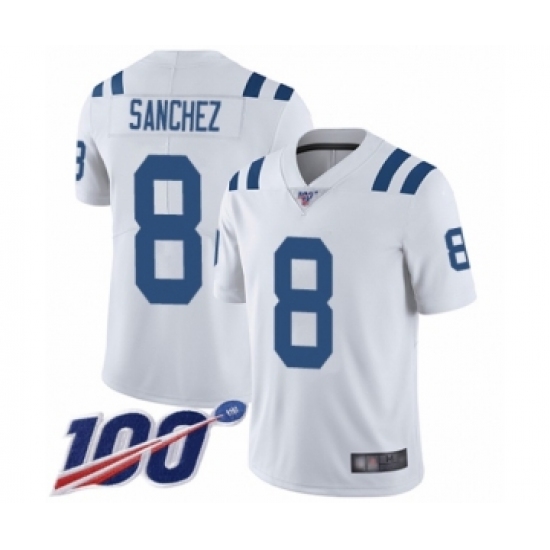 Youth Indianapolis Colts #8 Rigoberto Sanchez White Vapor Untouchable Limited Player 100th Season Football Jersey - Ujersey