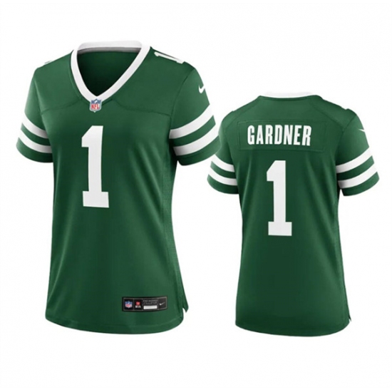 Women's New York Jets #1 Sauce Gardner Green 2024 Football Stitched Jersey(Run Small) - Ujersey