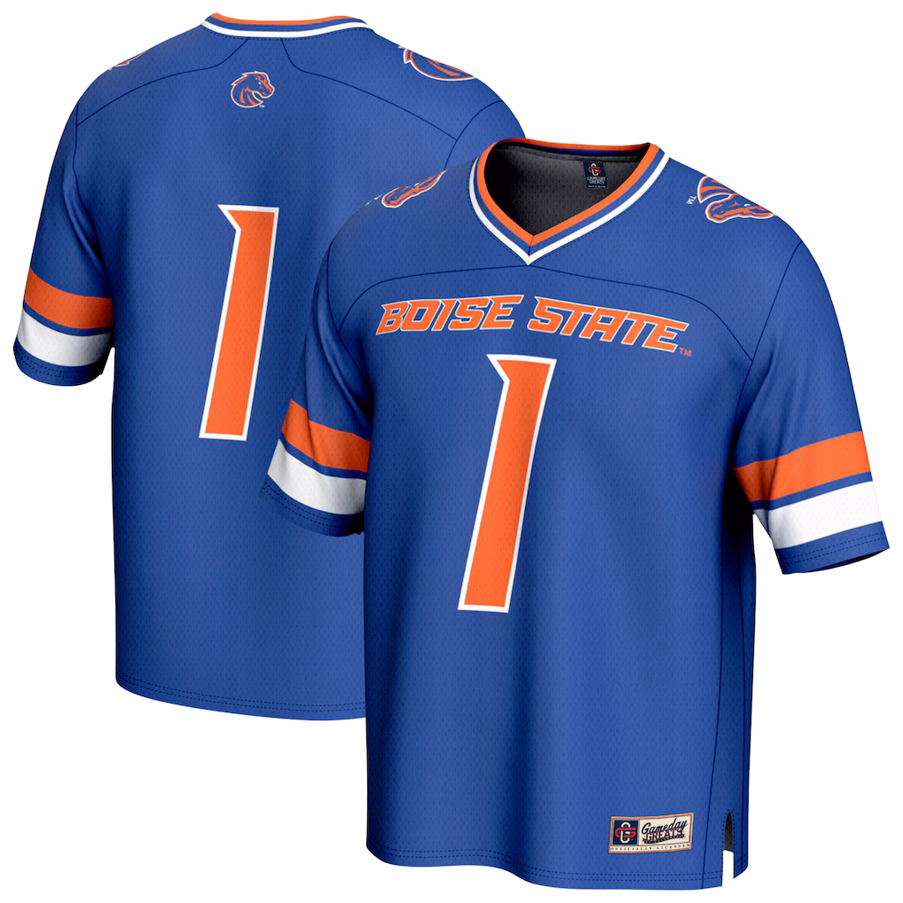 Unisex GameDay Greats Royal Boise State Broncos Collegiate Football Lightweight Fashion Jersey