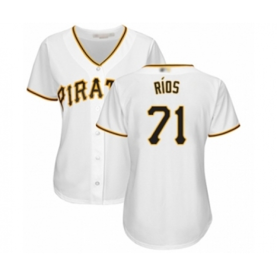 Women's Pittsburgh Pirates #71 Yacksel Rios Authentic White Home Cool Base Baseball Player Jersey - Ujersey
