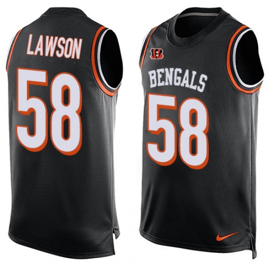 Men's Nike Cincinnati Bengals #58 Carl Lawson Limited Black Player Name & Number Tank Top NFL Jersey - Ujersey