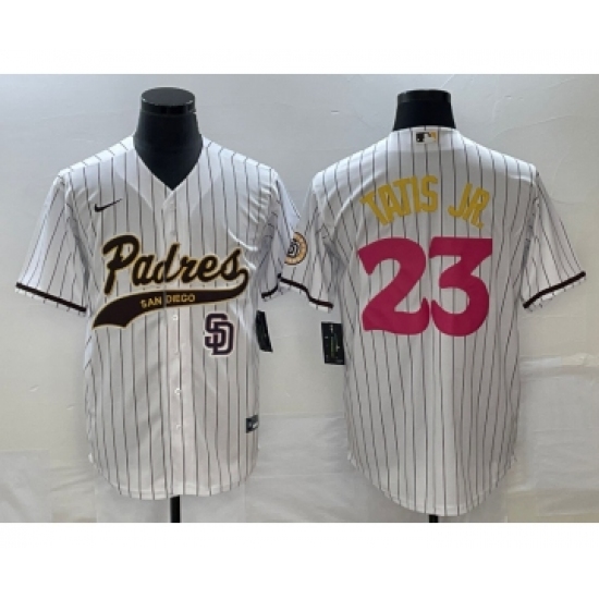 Men's San Diego Padres #23 Fernando Tatis Jr White NEW 2023 City Connect Cool Base Stitched Jersey 1 - Ujersey