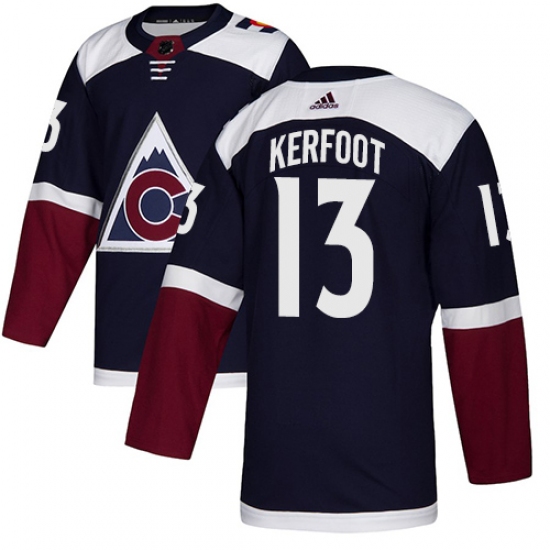 Men's Adidas Colorado Avalanche #13 Alexander Kerfoot Authentic Navy Blue Alternate NHL Jersey