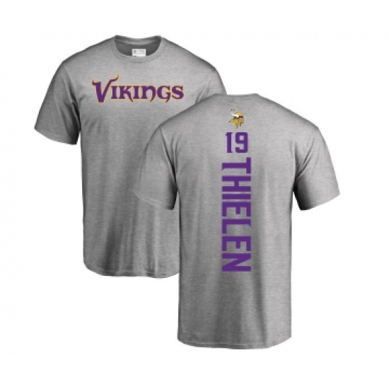 Football Minnesota Vikings #19 Adam Thielen Ash Backer T-Shirt - Ujersey
